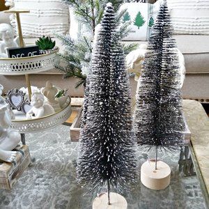 NEW! SET/2 TALL 19" BOTTLE BRUSH TREES